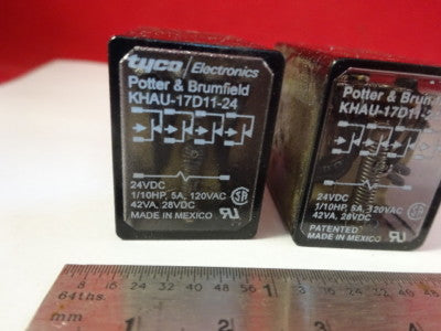 LOT 2 ea RELAY POTTER BRUMFIELD KHAU-17D11-24 24 VOLTS AS PICTURED &R7-A-11