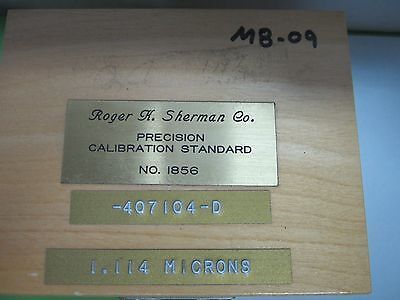 ROGER SHERMAN STANDARD PRÄZISIONSMESSTECHNIK SCHRITT 1,114 MIKRON OPTIK BIN#M8-09