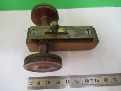 ANTIQUE BAUSCH LOMB MACRO STAGE KNOBS BRASS MICROSCOPE PART AS PICTURED S7-A-01