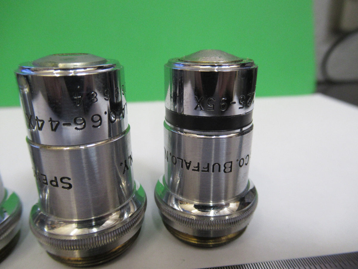 LOT 3 ea OBJECTIVES SPENCER AO MICROSCOPE PART AS PICTURED &R4-A-47