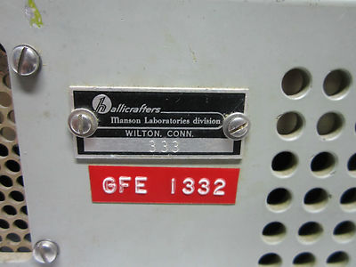 HALLICRAFTERS MANSON LAB ULTRA STABLE QUARTZ OSCILLATOR 1 MHz FREQUENCY STANDARD
