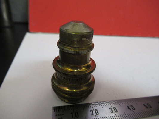 Antique Brass Bausch & Lomb 1.9mm Objective Microscope Part