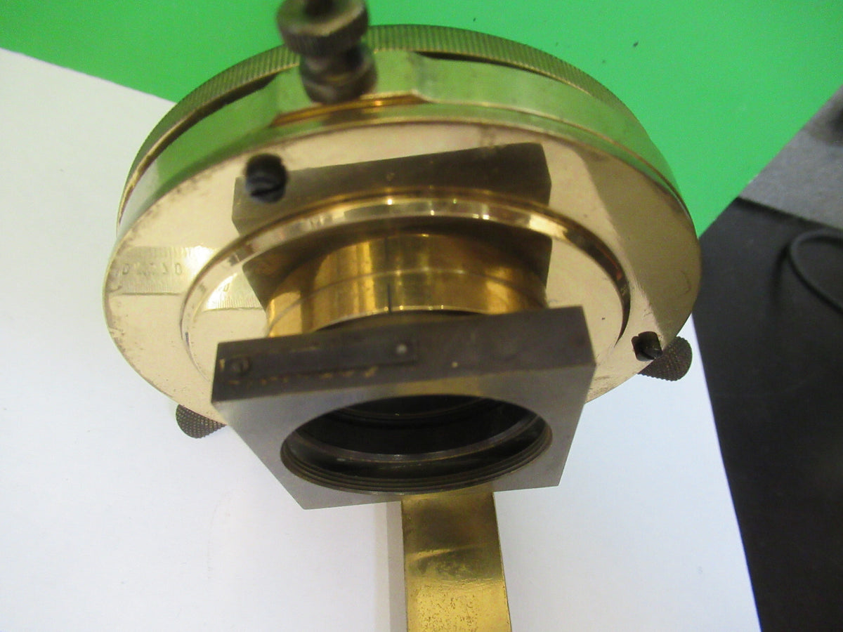 ANTIQUE BRASS BAUSCH LOMB STAGE TABLE POL MICROSCOPE PART AS PICTURED #Z5-A-34