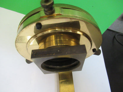 ANTIQUE BRASS BAUSCH LOMB STAGE TABLE POL MICROSCOPE PART AS PICTURED #Z5-A-34