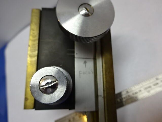VINTAGE BRASS STAGE MICROMETER GERMANY UNKNOWN MAKE MICROSCOPE PART AS IS &83-62