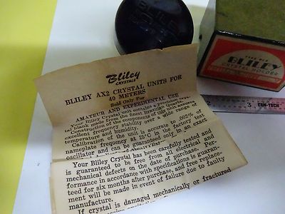 VINTAGE QUARTZ CRYSTAL BLILEY + BOX FREQUENCY CONTROL NICE AS IS BIN#W5-07