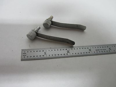 MICROSCOPE PART PAIR CLIPS FOR SPECIMEN HOLDER AS IS BIN#Q8-74