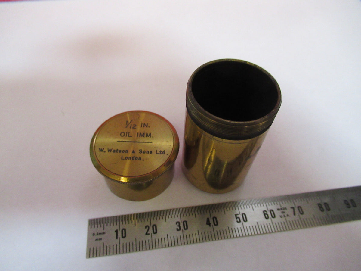 EMPTY WATSON UK BRASS OBJECTIVE CANISTER MICROSCOPE PART AS PICTURED G4-A-67