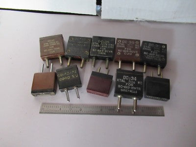 Vintage Quartz Crystals Us Army Navy DC-35 & others Frequency Control