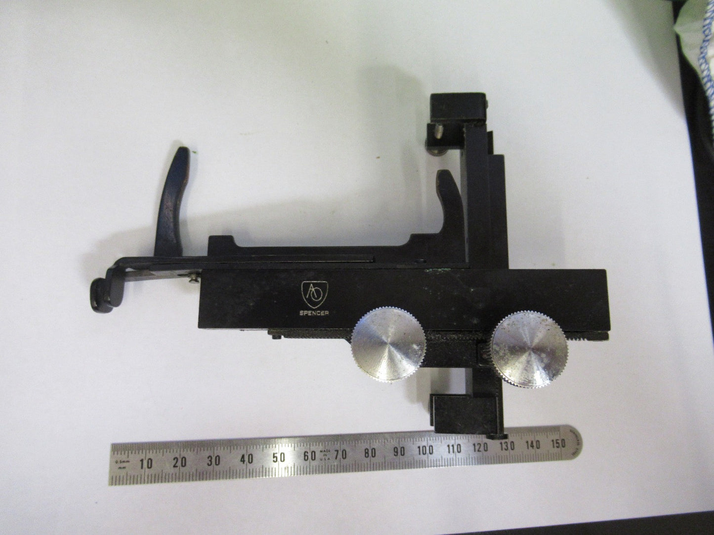 ANTIQUE UNIVERSAL AO SPENCER XY CLIPS MICROSCOPE PART AS PICTURED U9-A-31
