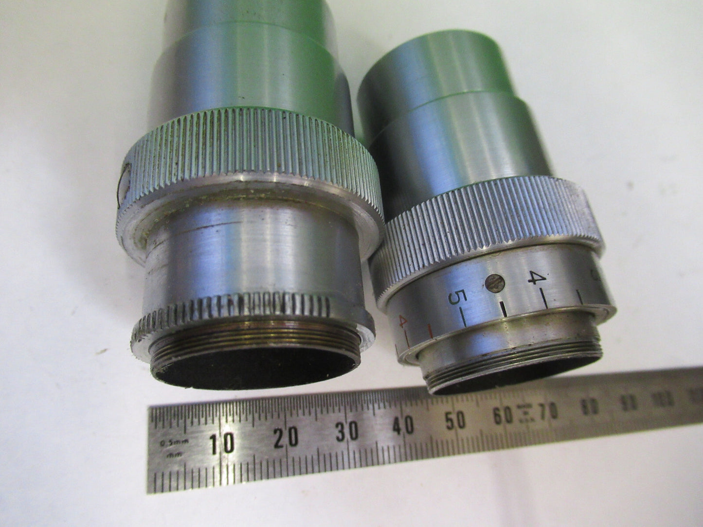 ANTIQUE BAUSCH LOMB BRASS OCULAR TUBUS PAIR MICROSCOPE PART AS PICTURED &75-B-22