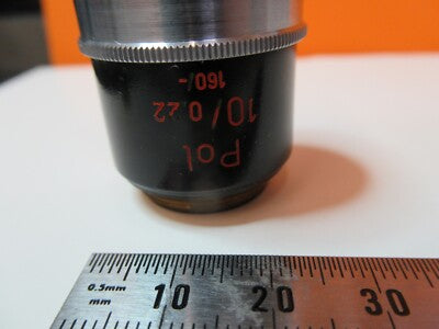 CARL ZEISS POL 10X /160 OBJECTIVE MICROSCOPE PART OPTICS AS PICTURED &14-B-76