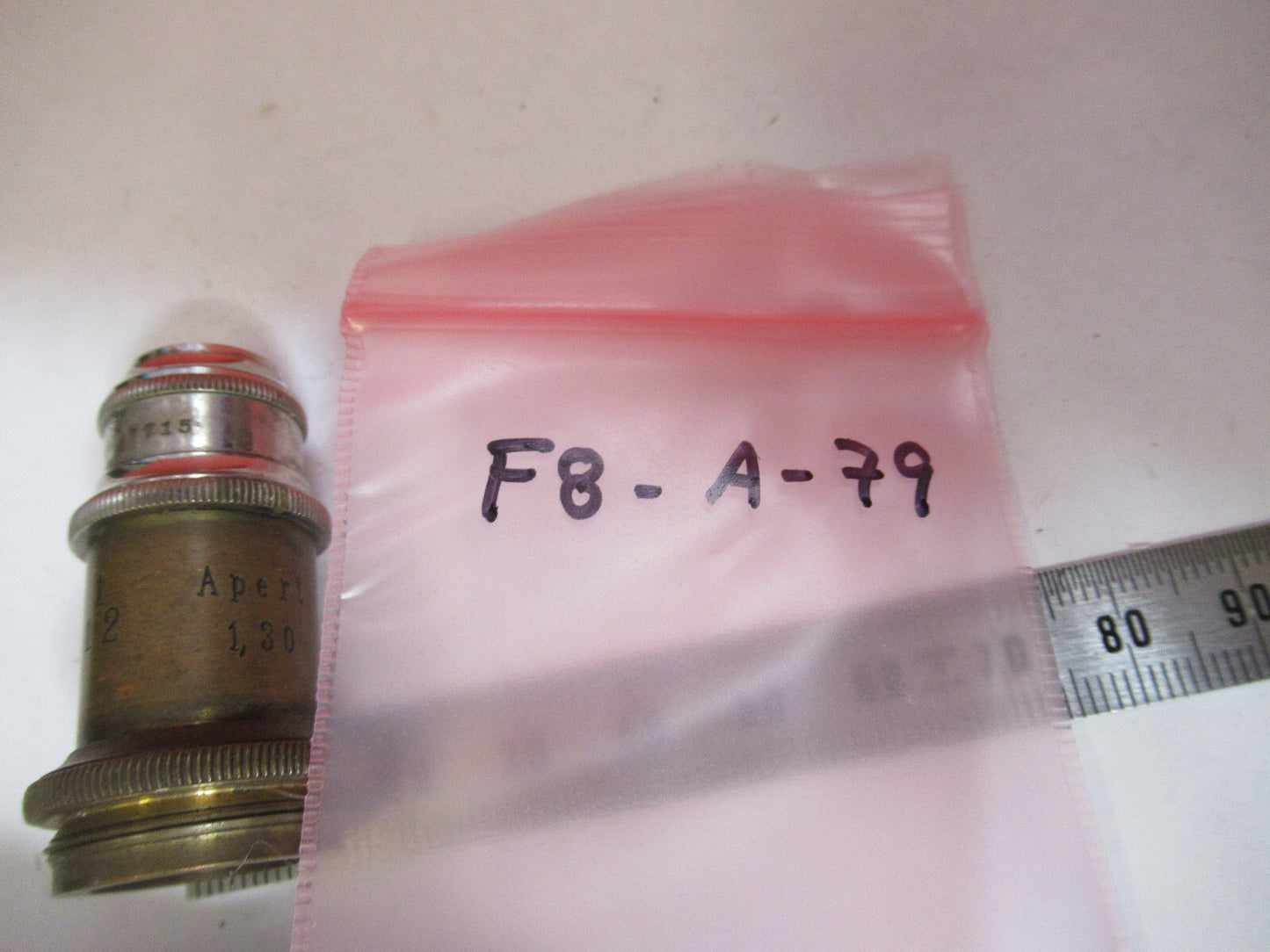 ANTIQUE BRASS ERNST LEITZ IMMERSION OBJECTIVE MICROSCOPE AS PICTURED &F8-A-79