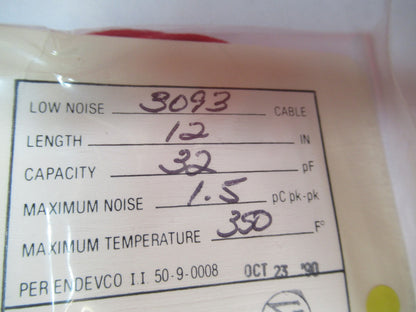 MEGGITT ENDEVCO 3093 LOW NOISE CABLE for ACCELEROMETER VIBRATION TEST F8-C-03