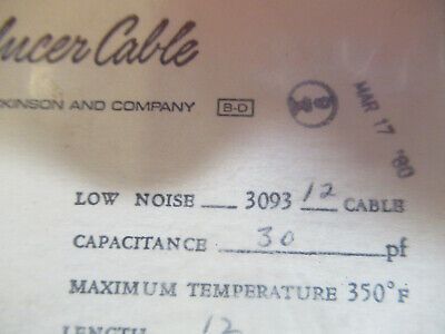PCB ENDEVCO LOW NOISE CABLE 12in 3093 for accelerometer  AS PICTURED &Q1-FT-64