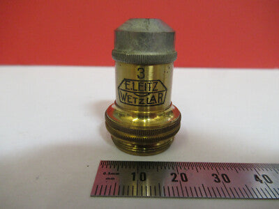 Antique Ernst Leitz Brass Objective 10X Microscope Part