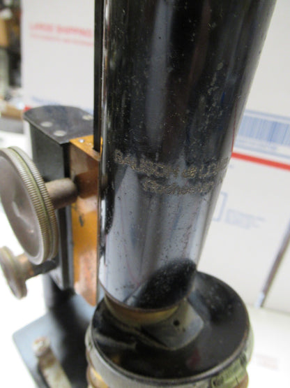 WEIRD RARE ANTIQUE BAUSCH LOMB MICROSCOPE with foldable legs AS PICTURED LOB