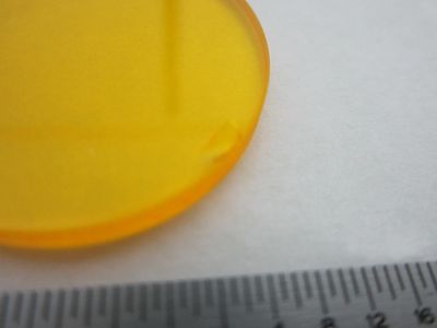MICROSCOPE PART OBJECTIVE ZEISS GERMANY YELLOW FILTER OPTICS AS IS BIN#P4-06
