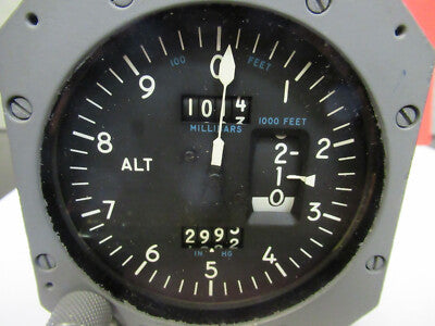 KOLLSMAN ALTIMETER PRESSURE INDICATOR A436171001 UNTESTED AS PICTURED &29-A-51