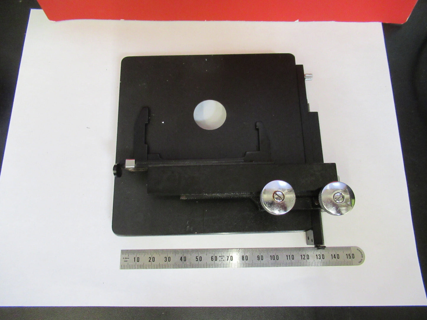 SPENCER AO XY STAGE TABLE VINTAGE MICROSCOPE PART AS PICTURED X3-A-82