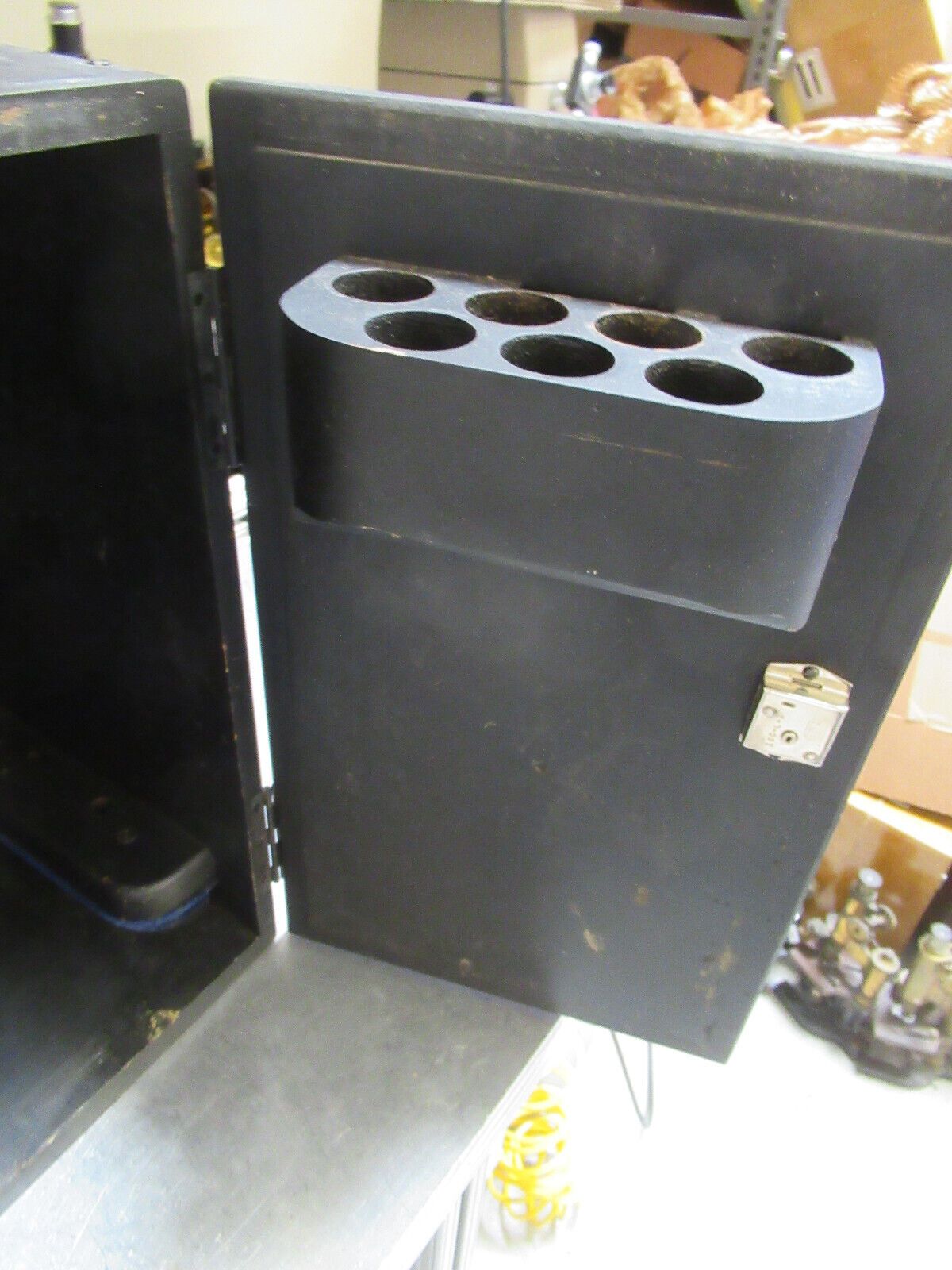 EMPTY AO SPENCER WOOD CABINET BOX WITH KEY MICROSCOPE PART AS PICTURED &TA-5