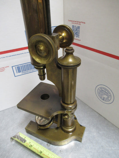ANTIQUE BRASS BAUSCH LOMB circa 1880 RARE MICROSCOPE AS PICTURED LOB