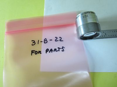 FOR PARTS MICROSCOPE OBJECTIVE JAPAN 10X OPTICS AS IS BIN#31-B-22