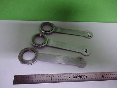 Microscope Objective Lot 3 Ea Handles Holder ??