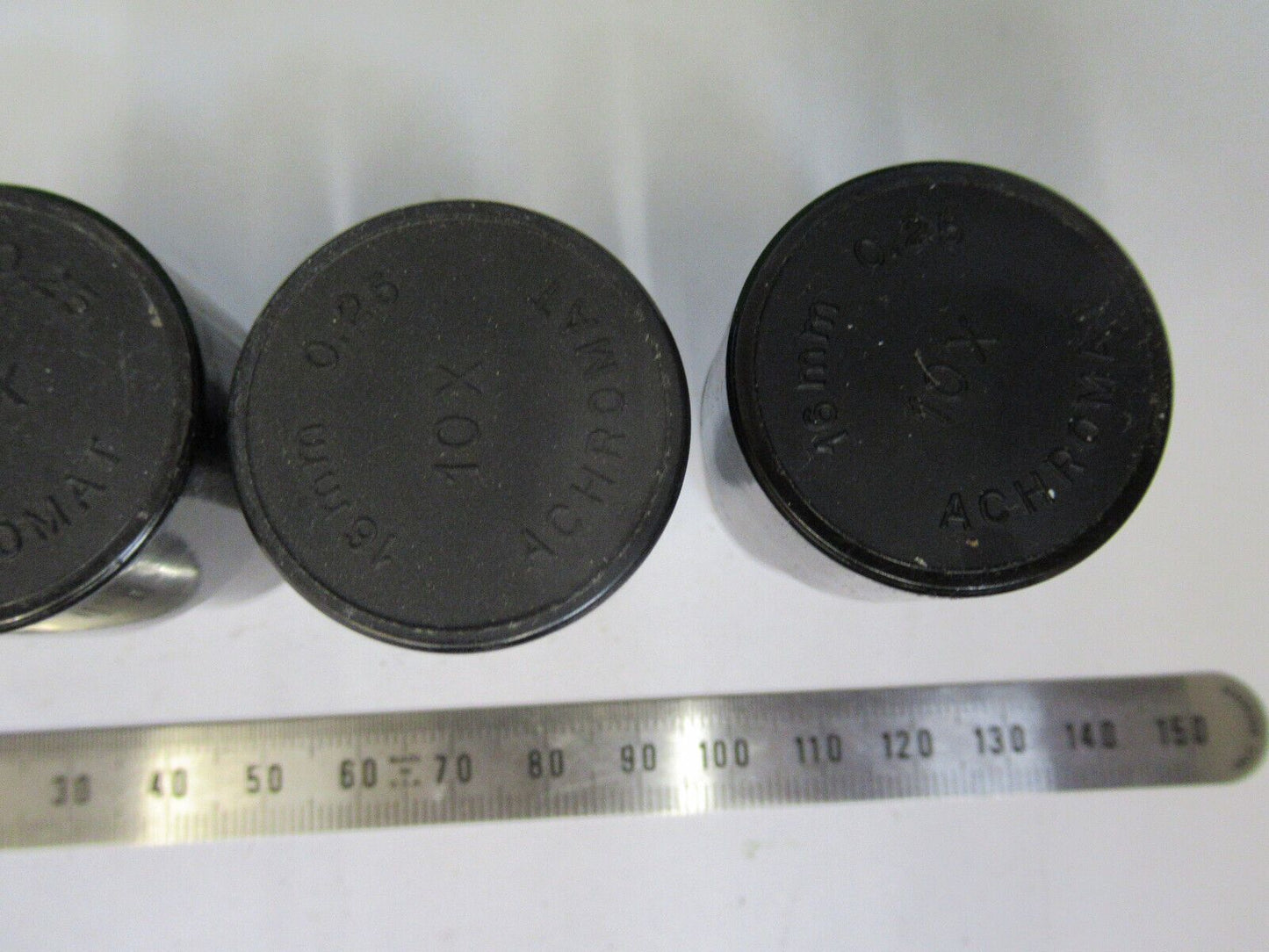 BAUSCH LOMB LOT PLASTIC OBJECTIVE CANS MICROSCOPE PART AS PICTURED W5-B-66
