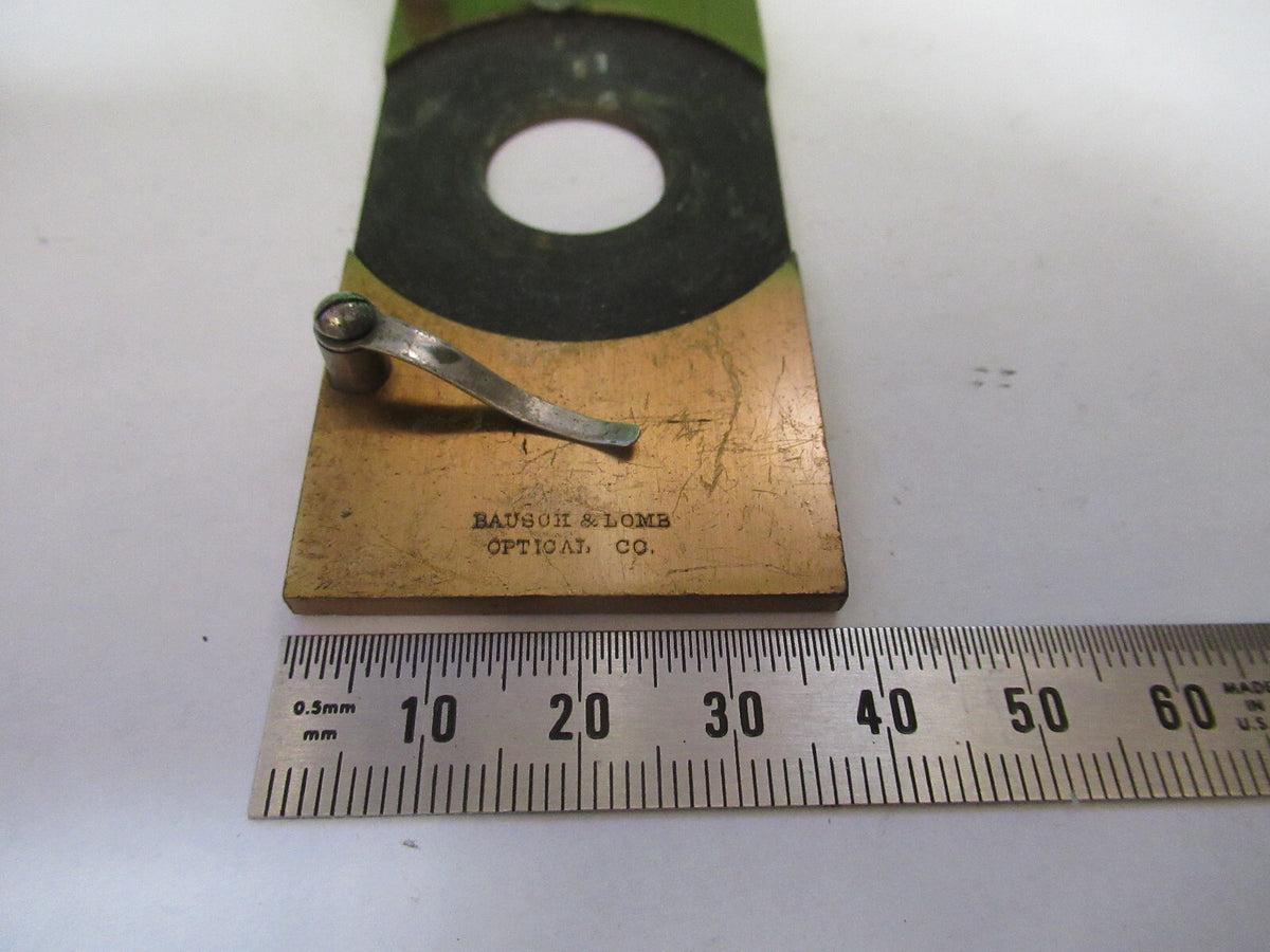 Antique Brass Bausch & Lomb Rare Stage Plate Microscope Part