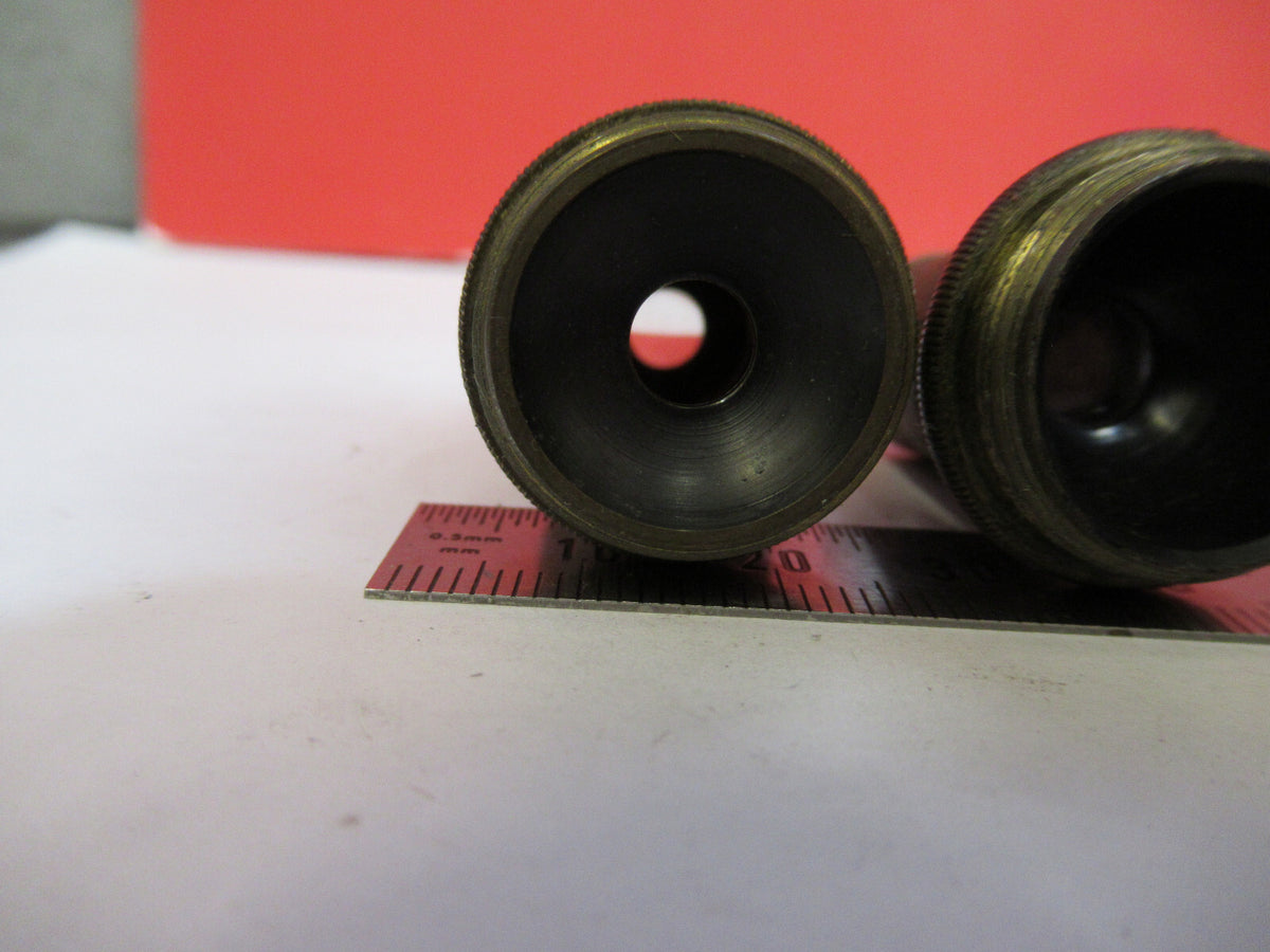 LOT 2ea OBJECTIVE SPENCER AO BRASS VINTAGE MICROSCOPE PART AS PICTURED S3-B-17