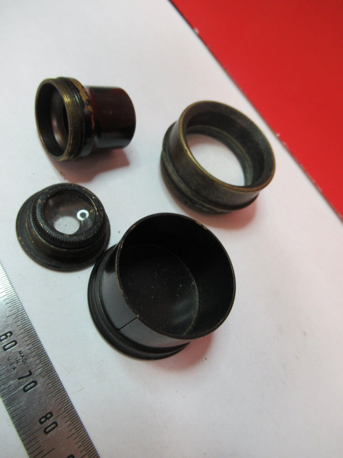 ANTIQUE BRASS LOT VERY OLD SCOPES MICROSCOPE PART AS PICTURED S3-B-06