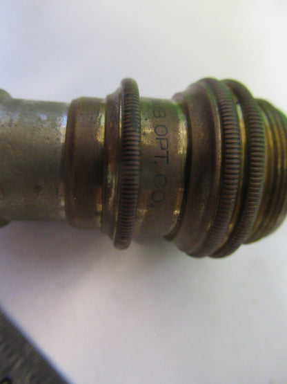 BAUSCH LOMB 4mm ANTIQUE BRASS OBJECTIVE LENS MICROSCOPE PART AS PICTURED F4-B-31