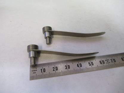 ANTIQUE BAUSCH LOMB PAIR CLIPS STAGE MICROSCOPE PART AS PICTURED X2-A-20