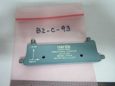 NARDA DIRECTIONAL COUPLER RF MICROWAVE FREQUENCY 2 GHz 4242-6 BIN#B2-C-93