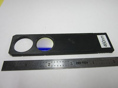 OPTICAL MICROSCOPE LEITZ WETZLAR FILTER 460 nm SLIDE OPTICS AS IS BIN#G7-24
