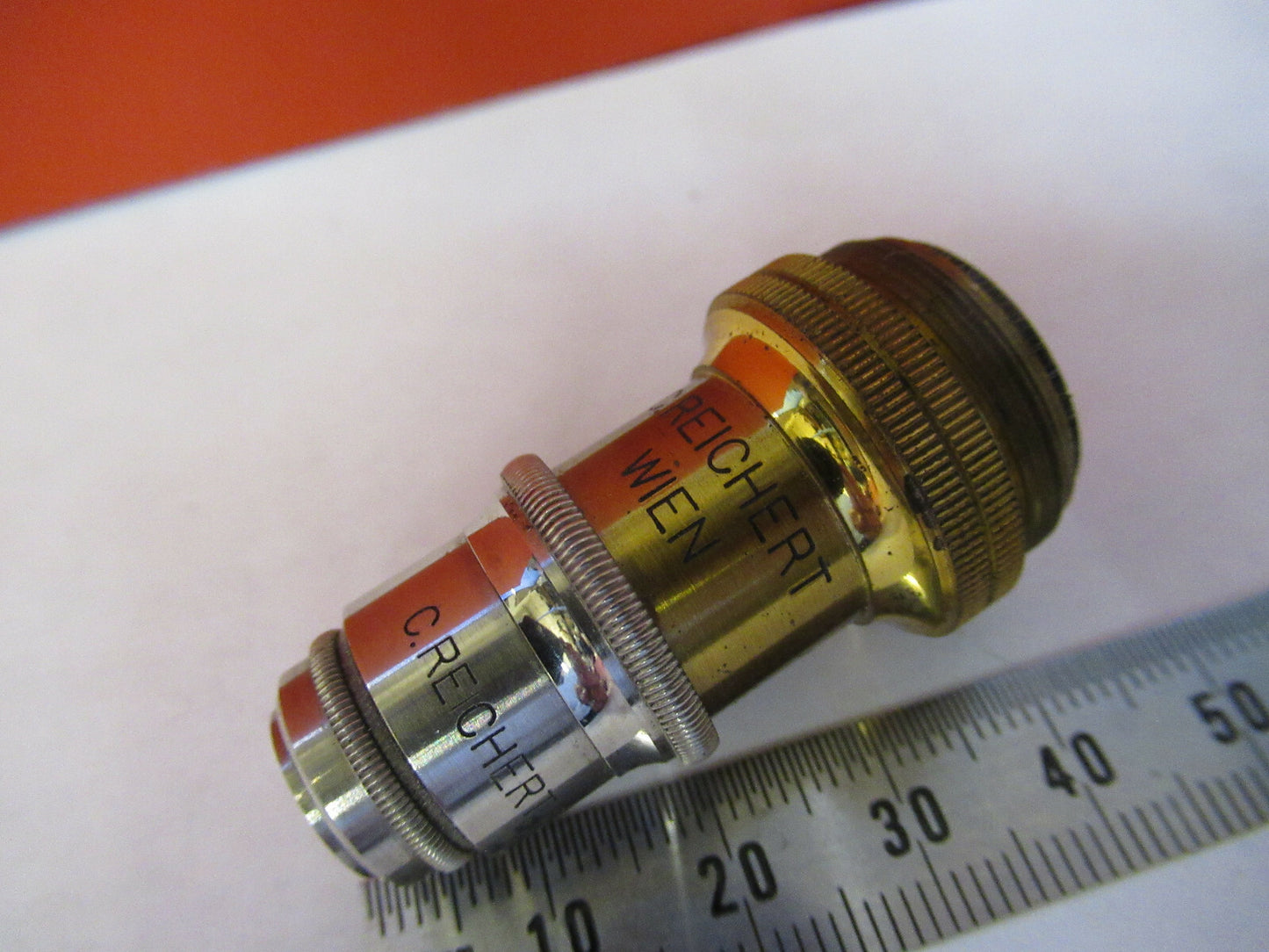 Antique Brass Charles Reichert Wien Austria Objective 8a Microscope Part