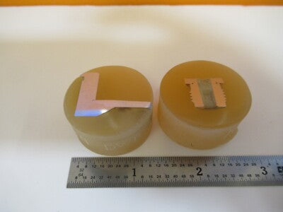 Lot 2 ea METALLOGRAPHIC METAL CROSS SECTION SPECIMEN MICROSCOPY SAMPLE &A7-A-26