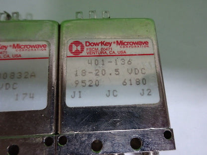 LOT 2 EA SWITCHES DOWKEY  RF MICROWAVE FREQUENCY AS IS #4B-A-14