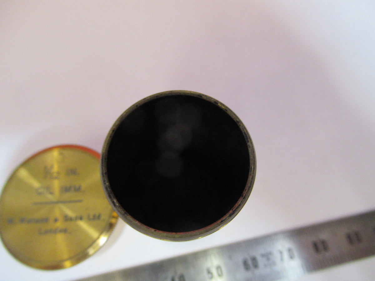 EMPTY WATSON UK BRASS OBJECTIVE CANISTER MICROSCOPE PART AS PICTURED G4-A-67