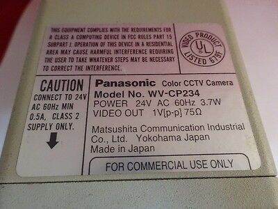KAMERA CCD PANASONIC WV-CP234 FARBOPTIK WIE BESEHEN #86-12