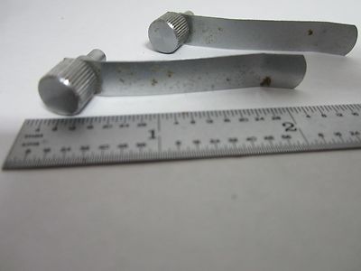 MICROSCOPE PART PAIR CLIPS FOR SPECIMEN HOLDER AS IS BIN#Q8-74