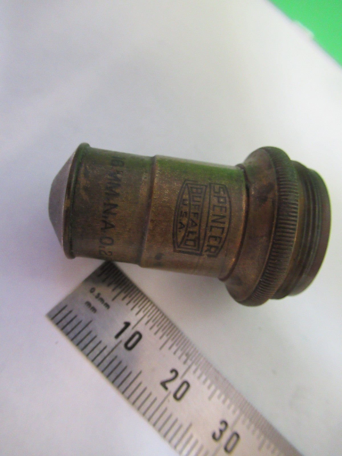 ANTIQUE BRASS SPENCER OBJECTIVE 16mm 10X MICROSCOPE PART AS PICTURED X3-B-96