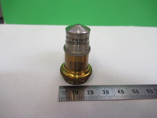 Antique Brass Objective Spencer Lens Co. 95X Lens Microscope Part