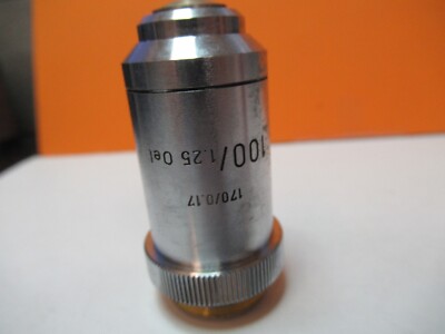 LEITZ GERMANY MICROSCOPE PART OBJECTIVE 100X /170 OPTICS AS PICTURED &FT-6-X12