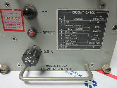 VINTAGE FEI FE-10A ULTRA STABLE QUARTZ OSCILLATOR 5 MHz FREQUENCY STANDARD NAVY