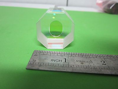OPTICAL weird truncated prism coated inside circle ?? LASER OPTICS BIN#3c-70