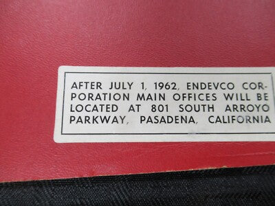 Endevco Vintage Instructions Manual 2110 Impedance Head