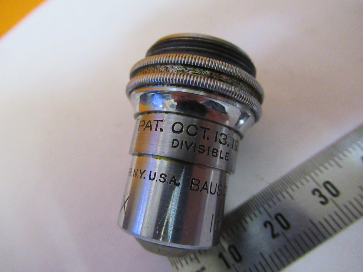 ANTIQUE BAUSCH LOMB 10X 16mm LENS OBJECTIVE MICROSCOPE PART AS PICTURED 47-FD-09