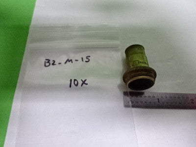 MICROSCOPE PART OBJECTIVE VINTAGE BRASS SPENCER 10X OPTICS AS IS #B2-M-15